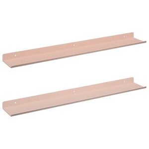 vidaXL Floating Shelf 2 pcs Pink 60 x 8.5 x 2.5 cm Steel