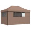 vidaXL Foldable Party Tent Pop-Up with 4 Sidewalls Brown