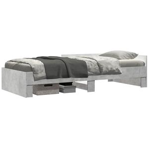 vidaXL Bed Frame with Headboard Concrete Grey 80 x 200 cm