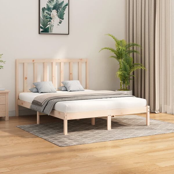 vidaXL Bed Frame without Mattress 150x200 cm King Size Solid Wood