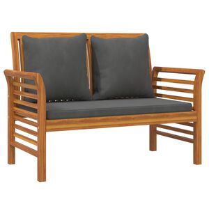 vidaXL Sofa Bench | Dark Grey | Solid Acacia Wood, Fabric (100% polyester)