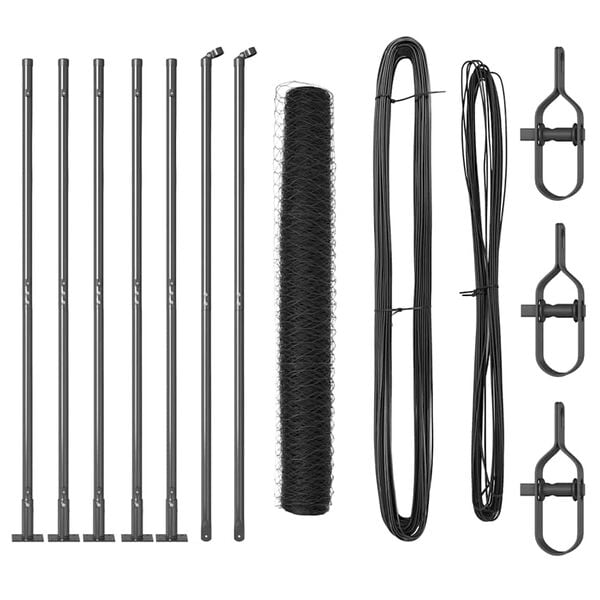 vidaXL Fence Post Grey 10 x 1 m (50 mm mesh) Steel and PVC