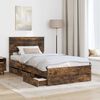 vidaXL Bed Frame with Drawer Smoked Oak 100 x 200 cm Engineer Wood