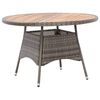 vidaXL Garden Table Grey 115x74 cm Poly Rattan and Acacia Wood