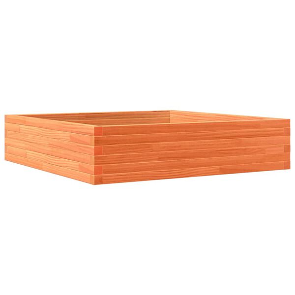 vidaXL Garden Planter Wax Brown 100x100x23 cm Solid Wood Pine