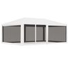 vidaXL Party Tent with 4 Mesh Sidewalls 4x6 m White