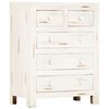vidaXL Drawer Cabinet White 58x30x75 cm Solid Acacia Wood