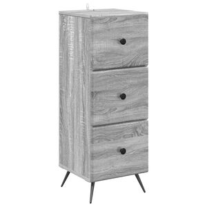 vidaXL Drawer Cabinet Grey Sonoma 33 x 34.5 x 90 cm Engineered Wood