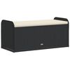 vidaXL Storage Bench with Cushion Black 115x51x52 cm Poly Rattan