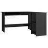 vidaXL L-Shaped Corner Desk High Gloss Black 120x140x75 cm