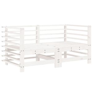 vidaXL Garden Corner Sofas 2 pcs White Solid Wood Pine