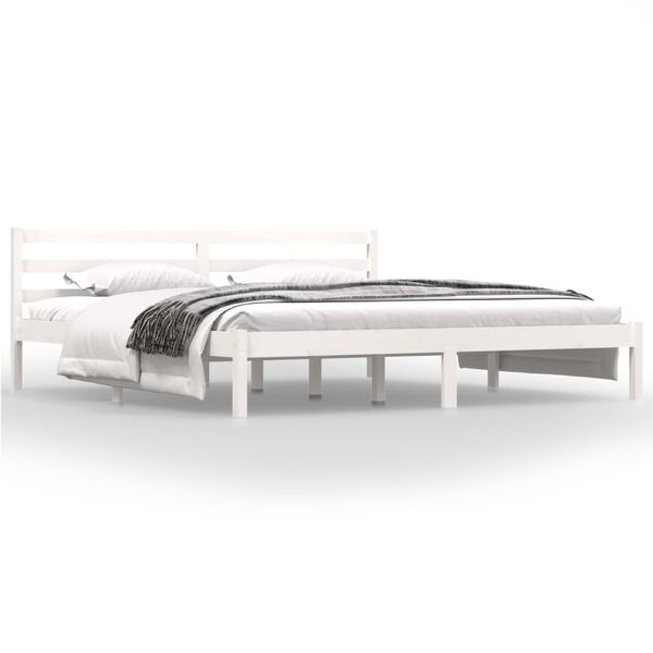 vidaXL Bed Frame without Mattress 180x200cm White Super King Size