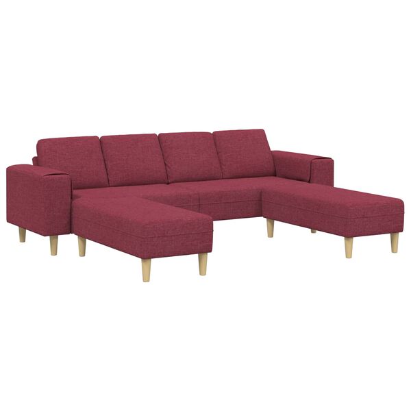 vidaXL Sofa Set Wine red Fabric