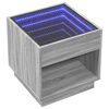 vidaXL Coffee Table with Infinity LED Grey Sonoma 50x50x50 cm