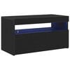 vidaXL TV Cabinet Black Oak 75 x 35 x 40 cm Engineered Wood