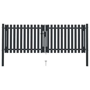 vidaXL Double Door Fence Gate Steel 300x75 cm Anthracite