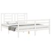 vidaXL Bed Frame without Mattress White King Size Solid Wood