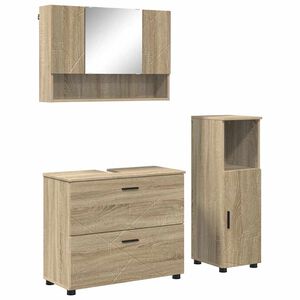 vidaXL Bathroom Furniture Set 3 pcs Sonoma Oak