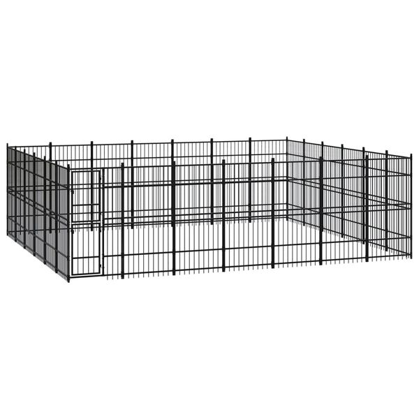 vidaXL Outdoor Dog Kennel Steel 38.71 m&sup2;