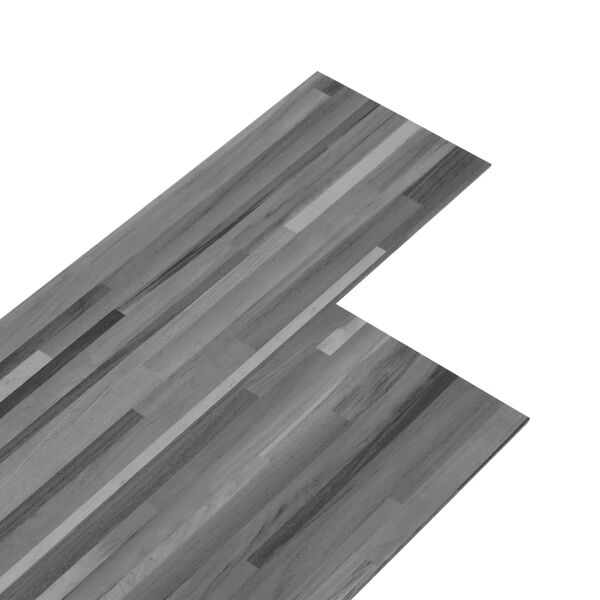 vidaXL Non Self-adhesive PVC Flooring Planks 5.26 m² 2 mm Striped Grey