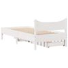 vidaXL Bed Frame with Drawers White 90x190 cm Single Solid Wood Pine