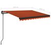 vidaXL Manual Retractable Awning with LED 3.5x2.5 m Orange and Brown