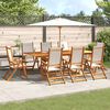 vidaXL 9 Piece Garden Dining Set Solid Wood Acacia and Textilene