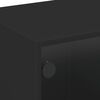 vidaXL Coffee Table with Glass Doors Black 68x50x42 cm