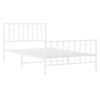 vidaXL Metal Bed Frame without Mattress with Footboard&nbsp;White 107x203cm
