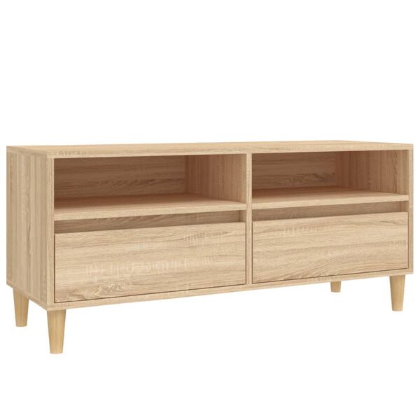 vidaXL TV Cabinet Sonoma Oak 100x34.5x44.5 cm Engineered Wood