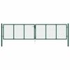 vidaXL Mesh Garden Gate Steel 400x75 cm Green