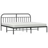 vidaXL Metal Bed Frame without Mattress with Headboard Black 200x200cm