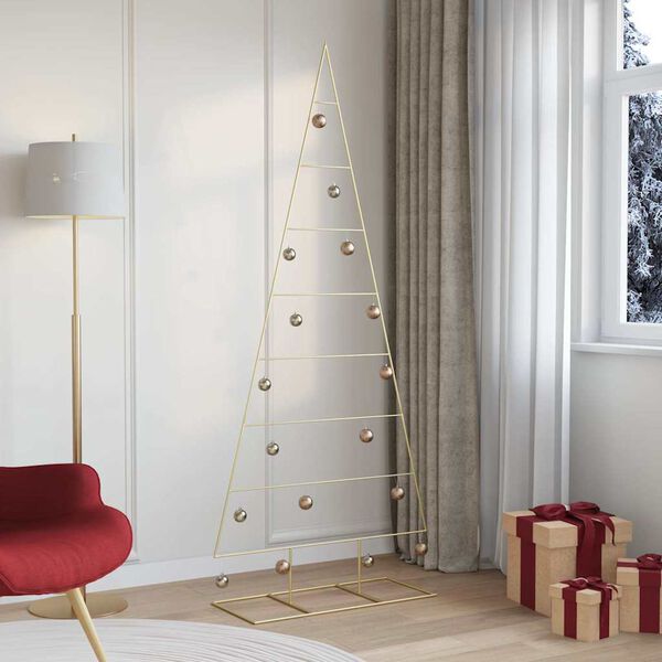 vidaXL Metal Christmas Tree with Stand Gold 210 cm Powder-coated steel