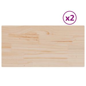 vidaXL Table Tops 2 pcs 80x40x2.5 cm Rectangular Solid Wood Pine