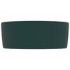 vidaXL Luxury Wash Basin Round Matt Dark Green 40x15 cm Ceramic