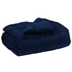 vidaXL Winter Duvet Quilted Dark Blue 135 x 200 cm Microfiber