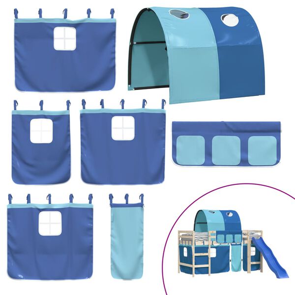 vidaXL Curtains for Loft Bed with Tunnel Blue Polyester