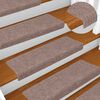 vidaXL Stair Mats Self-adhesive 10 pcs 65x21x4 cm Light Brown Rectangular Edge