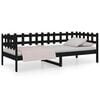 vidaXL Day Bed without Mattress Black 90x200 cm Solid Wood Pine