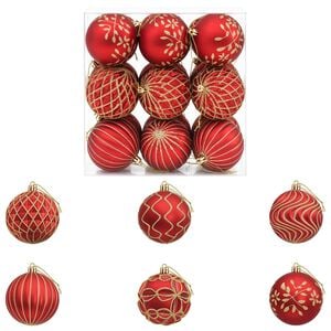 vidaXL Christmas Ball Set XL 18 pcs Red and Gold 8 cm Polystyrene