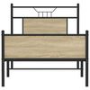 vidaXL Bed Frame without Mattress Sonoma Oak 90x190 cm Single Engineered Wood