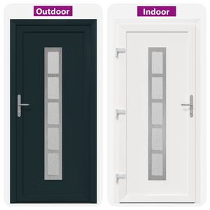 vidaXL Front Door Anthracite 88 x 200 cm PVC