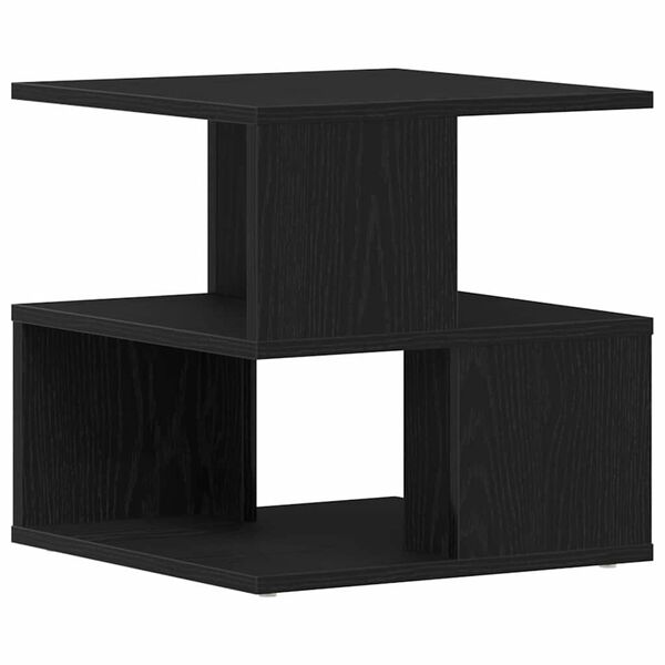 vidaXL Side Table with Shelf Black Oak 30 x 30 x 55 cm Engineered Wood