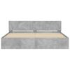 vidaXL Bed Frame with LED without Mattress Concrete Grey 200x200 cm