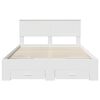 vidaXL Bed Frame with Headboard White 160 x 200 cm Engineered Wood