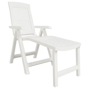 vidaXL Sun Lounger White Plastic