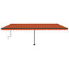 vidaXL Manual Retractable Awning with LED 600x350 cm Orange and Brown