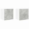 vidaXL Hanging Cabinet 2 pcs Concrete Grey and White 40 x 31 x 40 cm