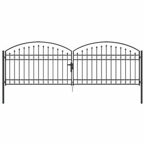 vidaXL Fence Gate ASSEN 401 x 175.5 cm Steel Grey Lockable
