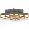 vidaXL 6 Piece Garden Lounge Set with Cushions Solid Wood Acacia